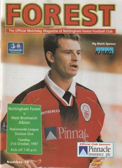 Nottingham Forest v West Bromwich Albion 21-Oct-1997