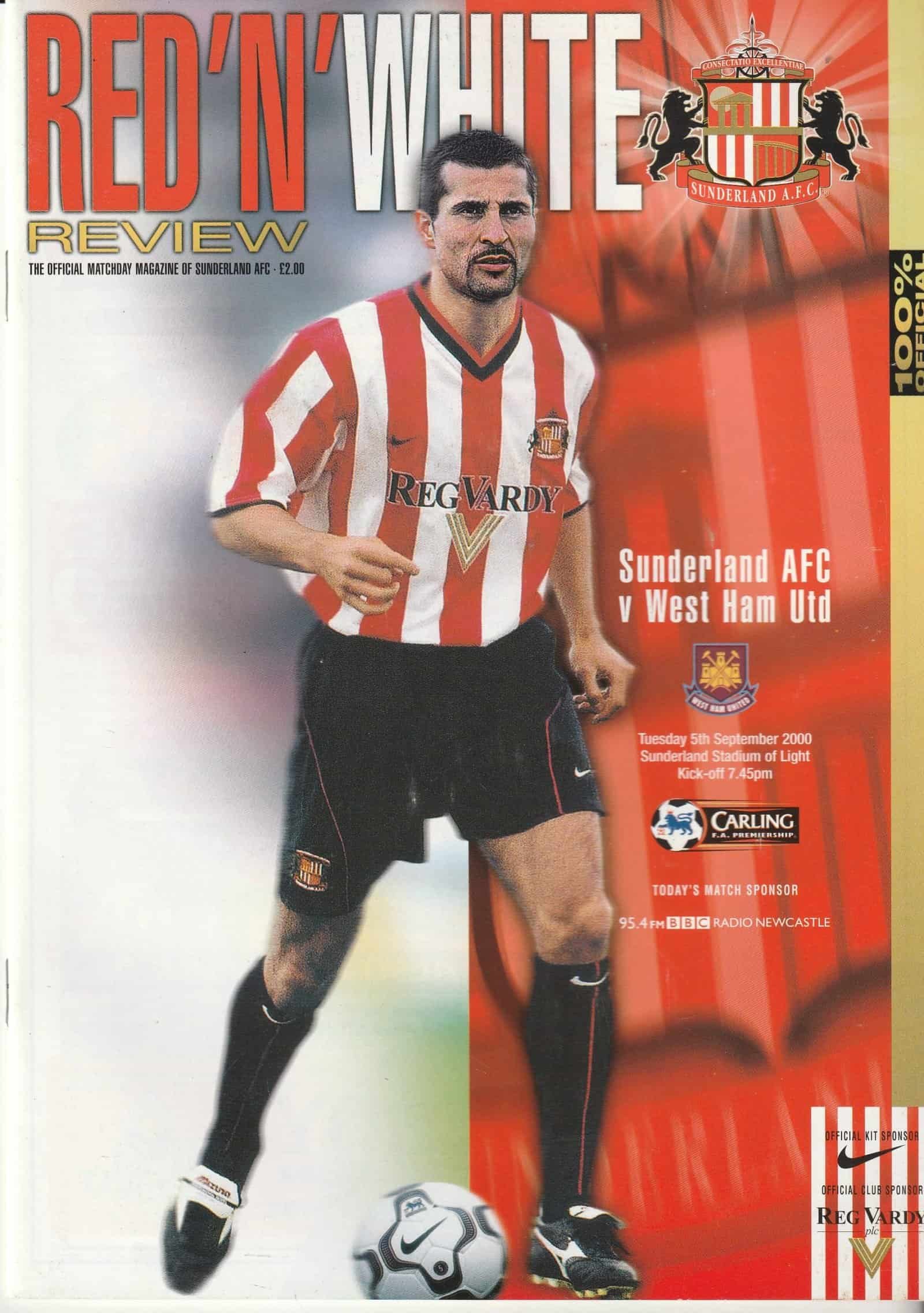 Sunderland v West Ham United  05-Sep-2000
