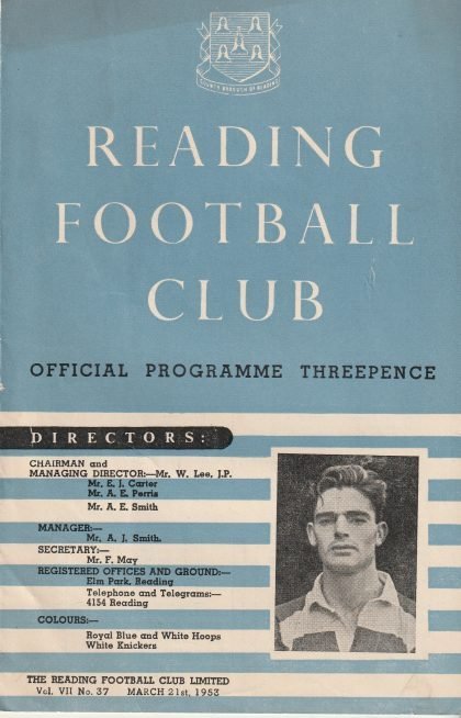 Reading v Bristol Rovers 21-Mar-1953