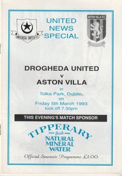 Drogheda v Aston Villa 05-Mar-1993