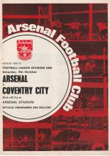 Arsenal v Coventry City 04-Oct-1970