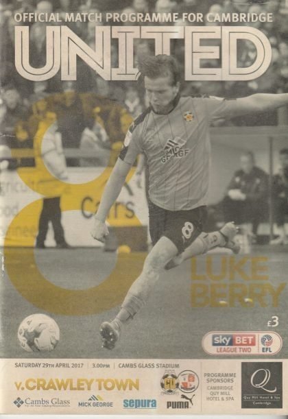 Cambridge United v Crawley Town 29-Apr-2017