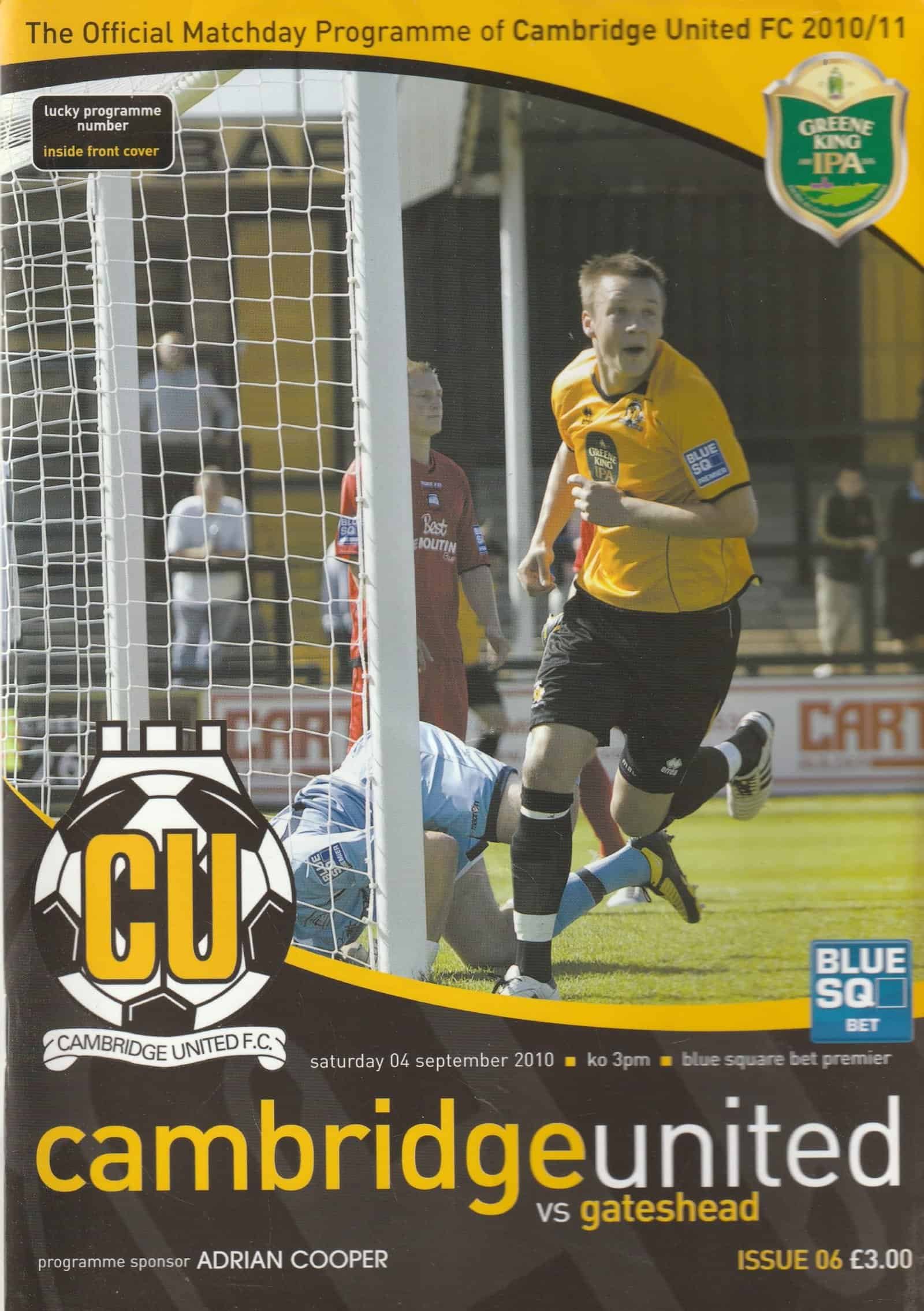 Cambridge United v Gateshead 04-Sep-2010