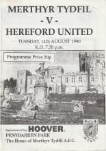 Merthyr Tydfil v Hereford United 14-Aug-1990