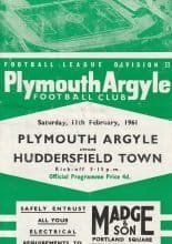 Plymouth Argyle v Huddersfield Town  11-Feb-1961
