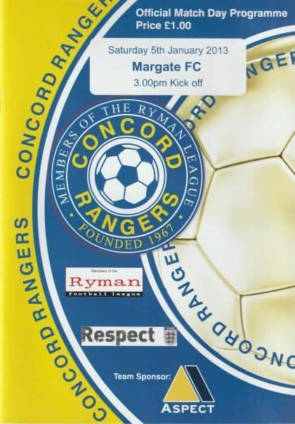 Concord Rangers v Margate 05-Jan-2013