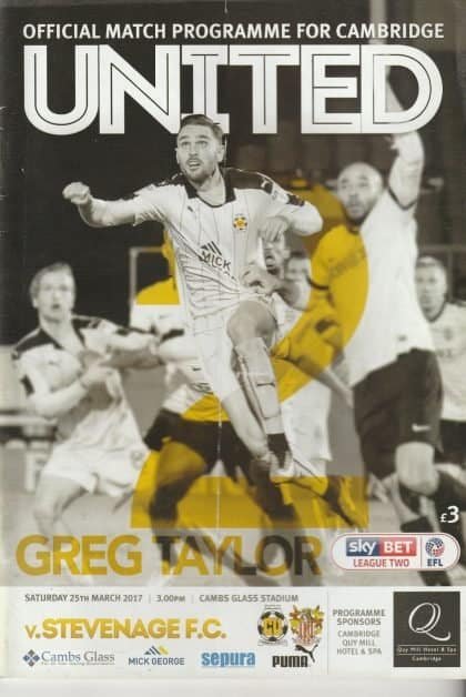 Cambridge United v Stevenage 25-Mar-2017