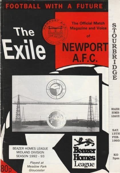 Newport AFC v Stourbridge   13-Feb-1993