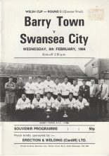 Barry Town v Swansea City  08-Feb-1984