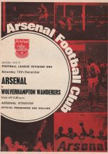Arsenal v Wolverhampton Wanderers 12-Dec-1970