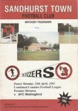 Sandhurst Town v AFC Wallingford 16-Apr-2001