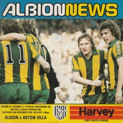 West Bromwich Albion v Aston Villa 25-Nov-1978