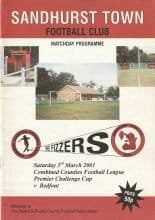 Sandhurst Town v Bedfont 03-Mar-2001