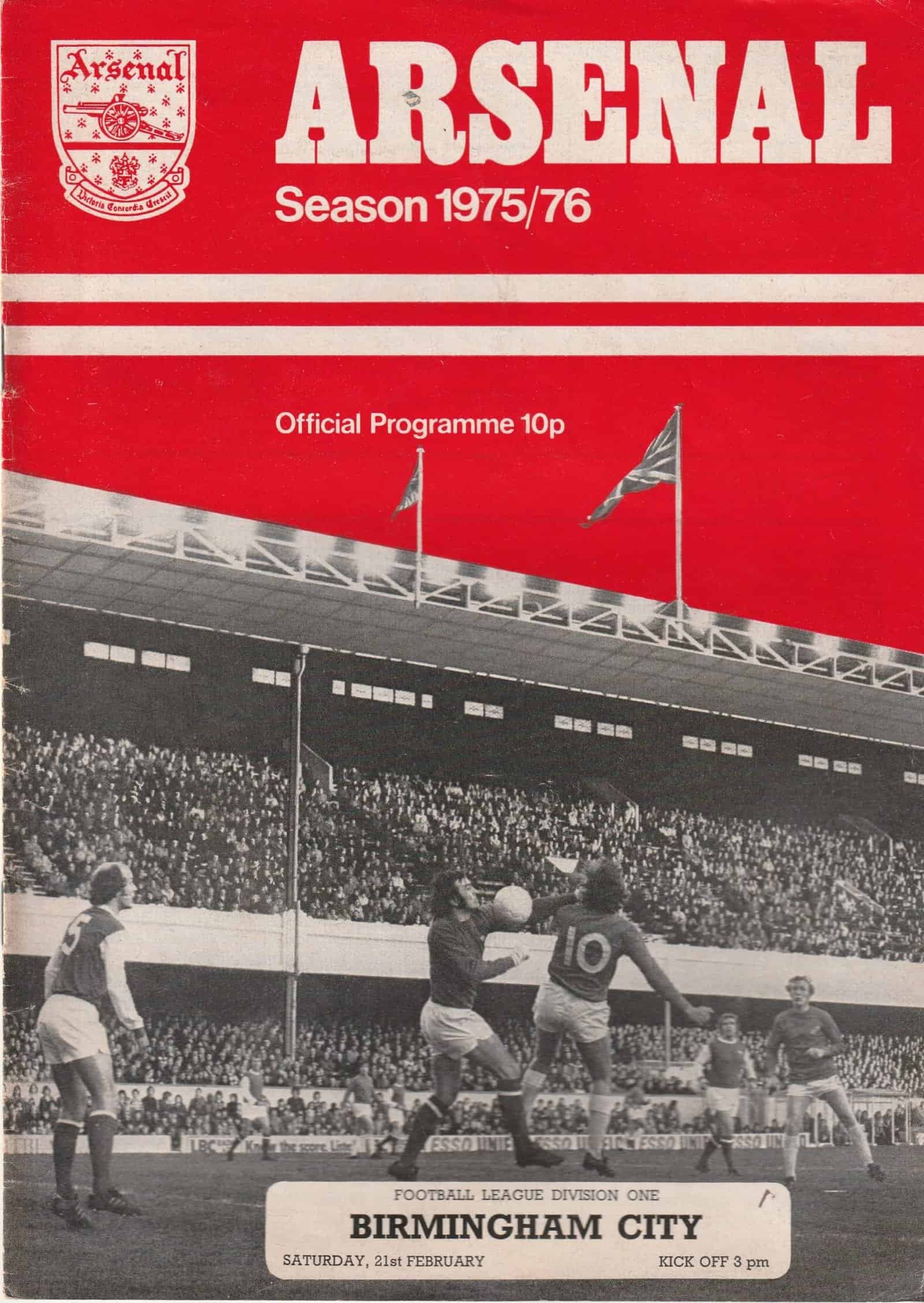Arsenal v Birmingham City 21-Feb-1976