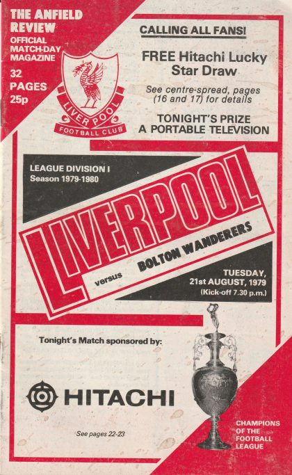 Liverpool v Bolton Wanderers 21-Aug-1979