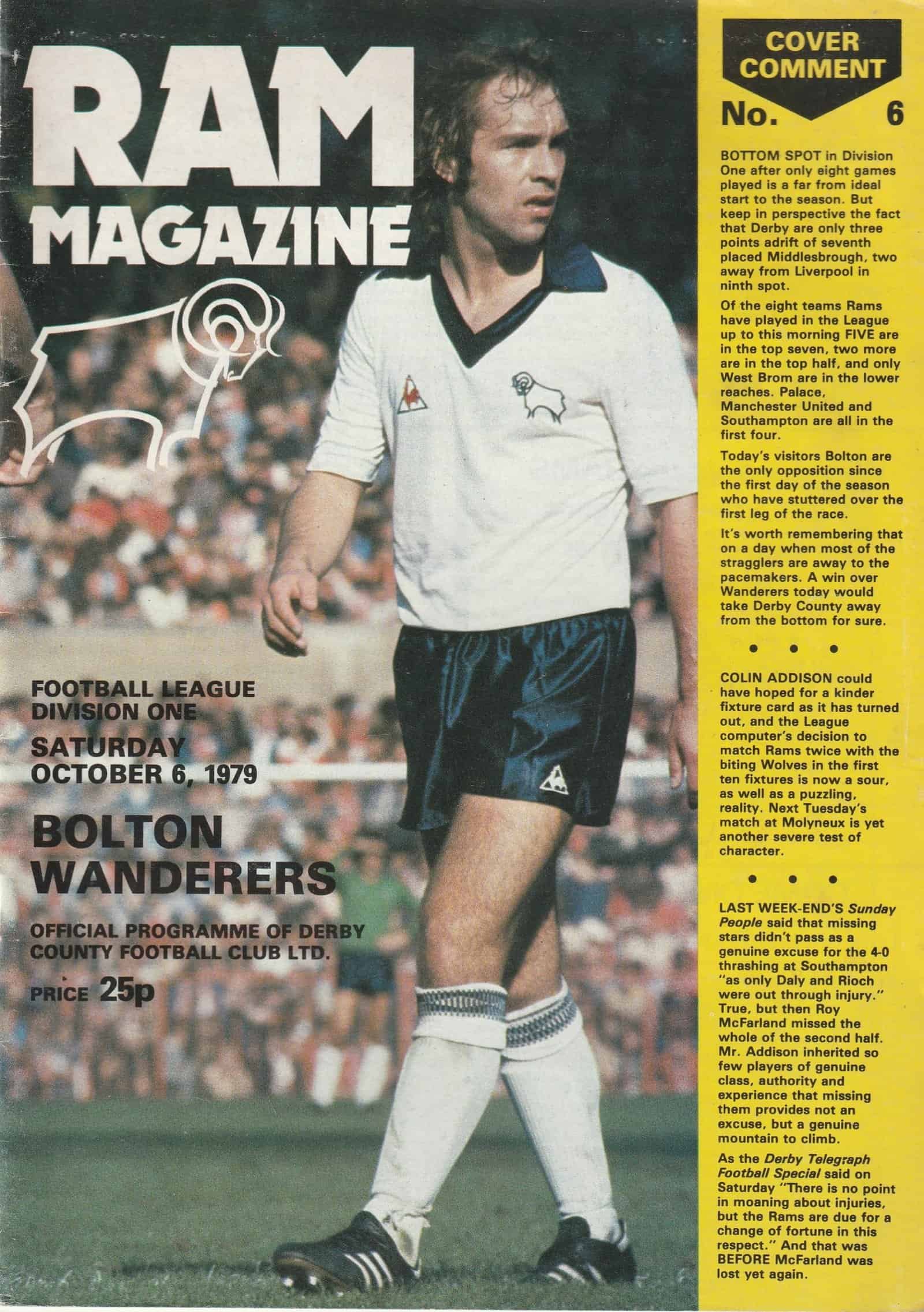 Derby County v Bolton Wanderers 06-Oct-1979