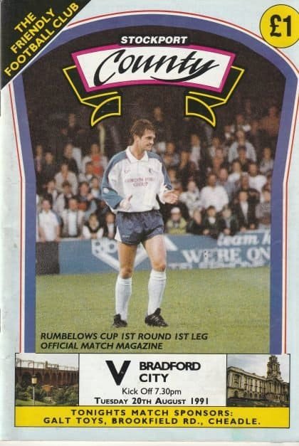 Stockport County v Bradford City 20-Aug-1991
