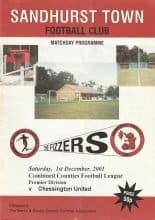 Sandhurst Town v Chessington United  01-Dec-2001