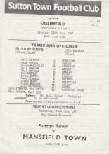 Sutton Town v Chesterfield 25-Jul-1987