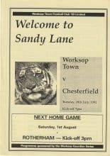 Worksop Town v Chesterfield  28-Jul-1992
