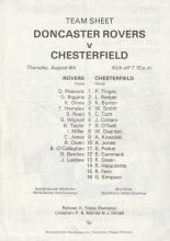 Doncaster Rovers v Chesterfield 04-Aug-1977