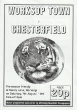Worksop Town v Chesterfield  07-Aug-1993