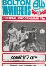 Bolton Wanderers v Coventry City 04-Nov-1978
