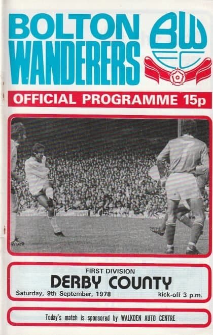 Bolton Wanderers v Derby County 09-Sep-1978