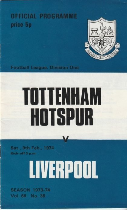 Tottenham Hotspur v Liverpool 09-Feb-1974