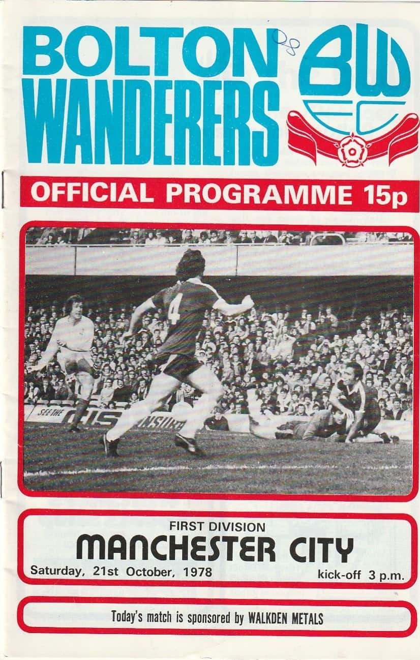 Bolton Wanderers v Manchester City 21-Oct-1978
