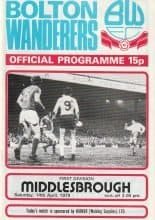 Bolton Wanderers v Middlesbrough  14-Apr-1979