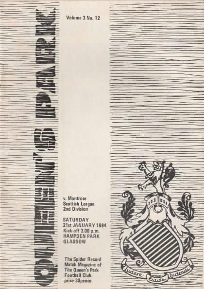 Queens Park v Montrose 21-Jan-1984