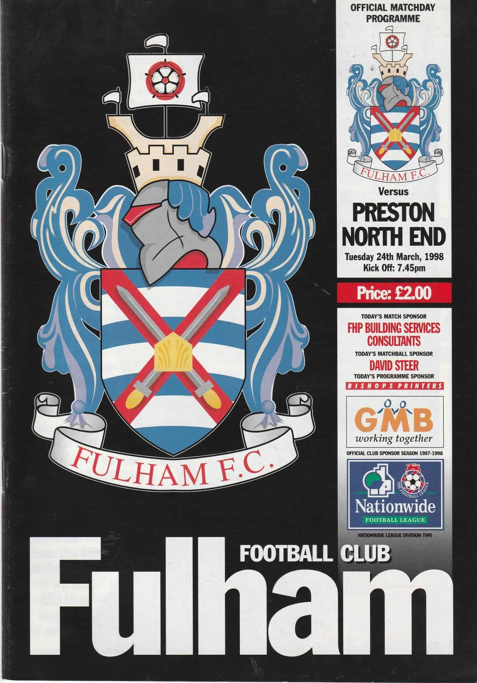 Fulham v Preston North End  24-Mar-1998