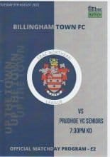 Billingham Town v Prudhoe YC Seniors  09-Aug-2022