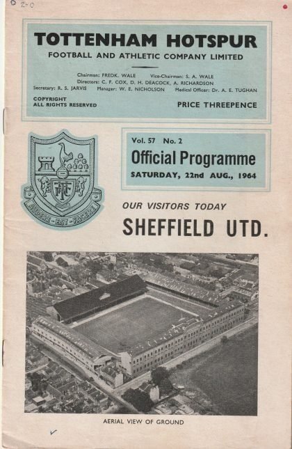 Tottenham Hotspur v Sheffield United 22-Aug-1964