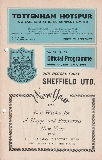 Tottenham Hotspur v Sheffield United 27-Dec-1965