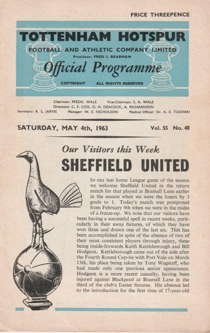 Tottenham Hotspur v Sheffield United 04-May-1963
