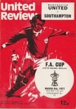 Manchester United v Southampton 08-Mar-1977