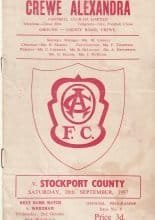 Crewe Alexandra v Stockport County 28-Sep-1957