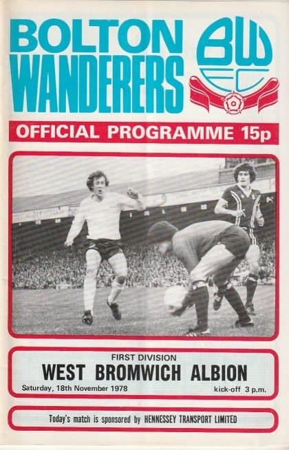 Bolton Wanderers v West Bromwich Albion 18-Nov-1978