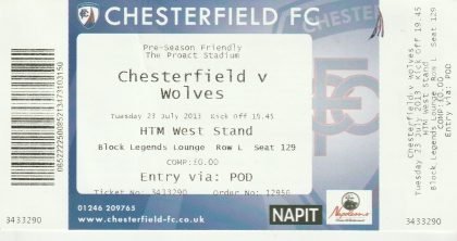 Chesterfield v Wolverhampton Wanderers 23-Jul-2013