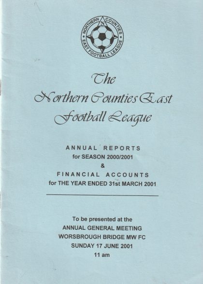 Northern Counties East Football Annual Report & Financial Accounts 2000/01