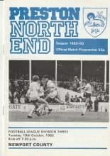 Preston North End v Newport County 19-Oct-1982