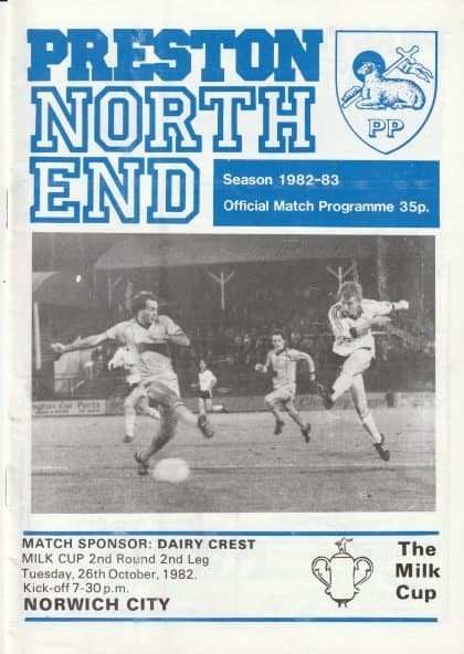 Preston North End v Norwich City 26-Oct-1982