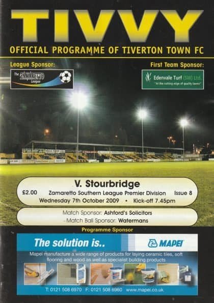 Tiverton Town v Stourbridge 07-Oct-2009
