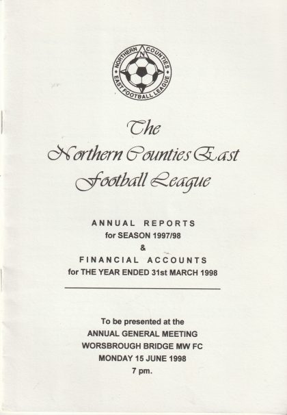 Northern Counties East Football Annual Report & Financial Accounts 1997/98
