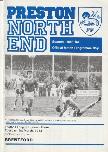 Preston North End v Brentford 01-Mar-1983