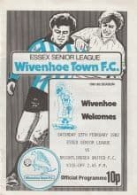 Wivenhoe Town v Brightlingsea United 13-Feb-1982