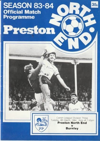 Preston North End v Burnley 06-Mar-1984