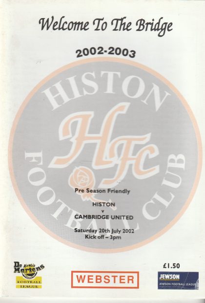 Histon v Cambridge United 20-Jul-2002
